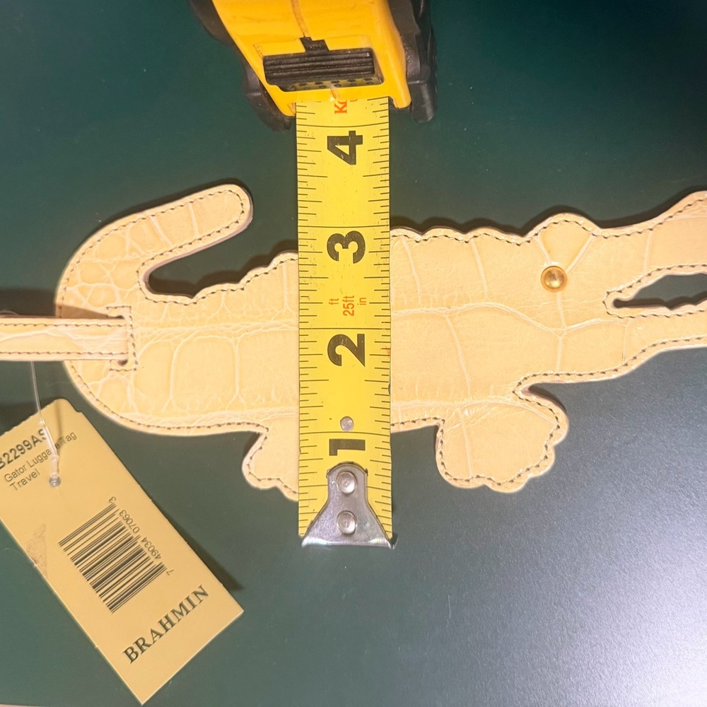 NWT Vintage Brahmin Cream Croc-Embossed Alligator Luggage Tag - Picture 9 of 10